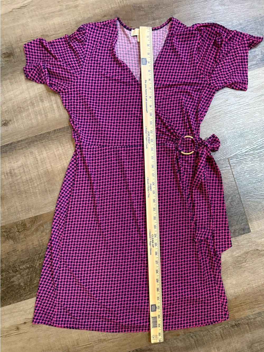 Michael Kors Geometric Wrap Midi Dress Size Medium